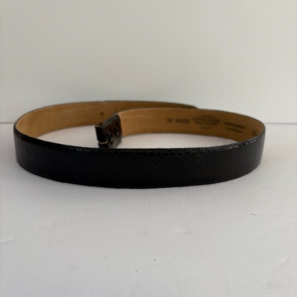 Silver Creek Collection Genuine Snakeskin Black Belt Size 36 No Buckle - Picture 6 of 6